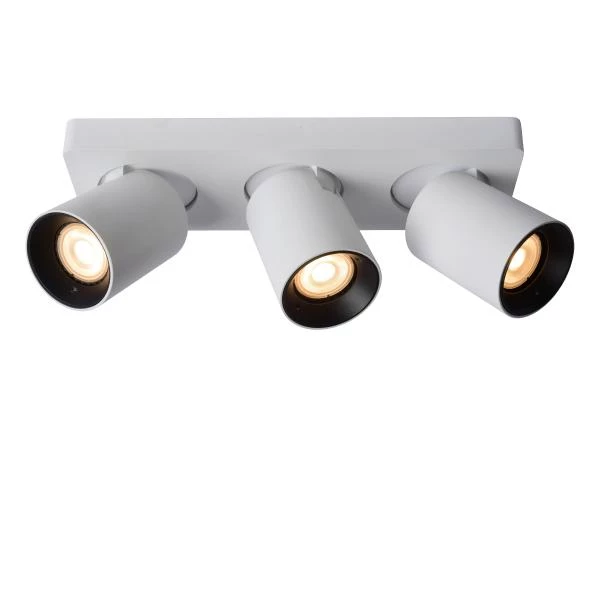 Lucide NIGEL - Spot plafond - LED Dim to warm - GU10 - 3x5W 2200K/3000K - Blanc - détail 1